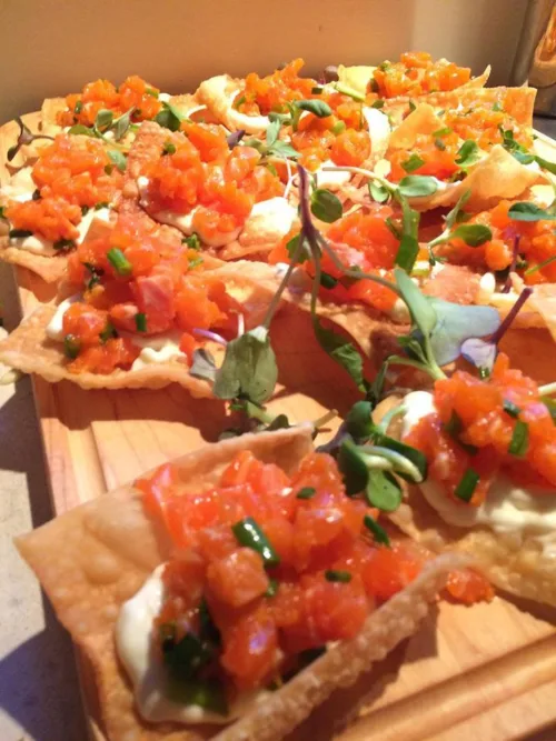 Tartare gingembre et creme fraiche