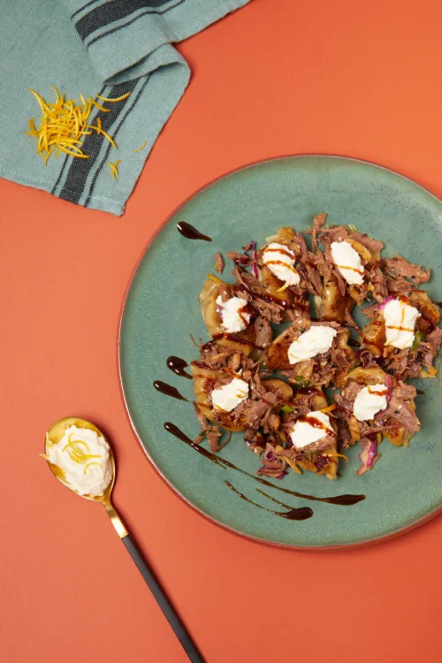 Dumplings au canard et ricotta a lorange
