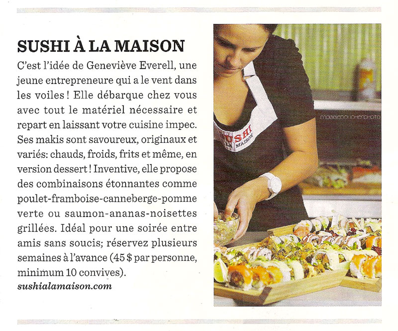 Geneviève Everell dans le magazine Ricardo