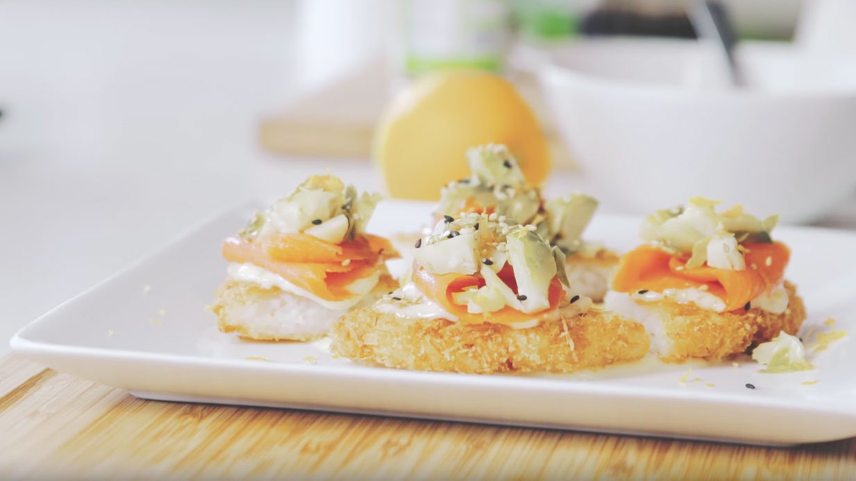 Pizza sushi au saumon fumé Sushi à la Maison