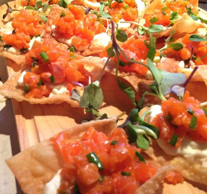 Tartare de truite au gingembre et crème fraîche aux agrumes