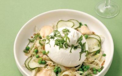 Burrata fenouil et pois verts (recette du magazine #3)